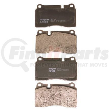 TRH1129 by TRW - TRW PREMIUM BRAKING - METALLIC BRAKE PAD SET - TRH1129