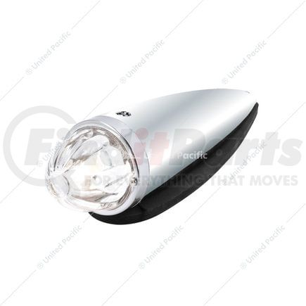 30553 by UNITED PACIFIC - Truck Cab Light - Clear, Incandescent, Chrome Torpedo Housing, Watemelon Lens