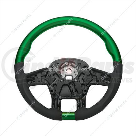 88347 by UNITED PACIFIC - Steering Wheel - 18 " dia., Emerald Green, Leather and Wood, fits 2012-2021 Peterbilt 579