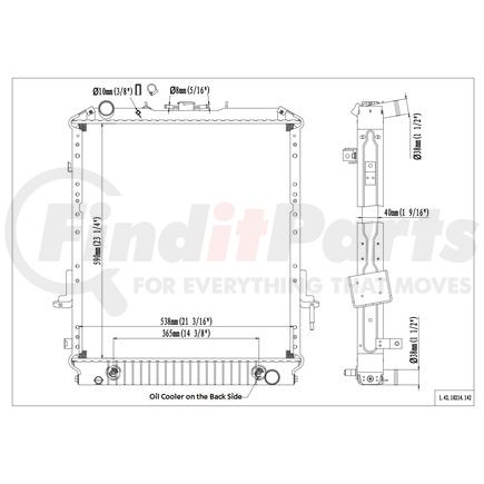 42-10214 by REACH COOLING - GM W ISUZU N SER TRKW-T TOC ON GRILL SIDE