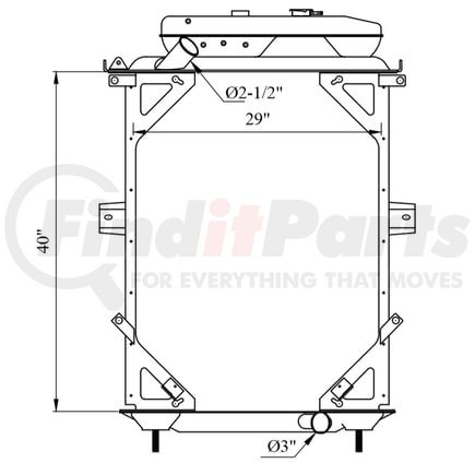 42-10325 by REACH COOLING - Kenworth Radiator Fits 94-05 T600-T800
40"x28.62"x2.12"Inlet:2.5