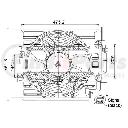 ACF24000S by MAHLE - A/C Cond Fan Assem