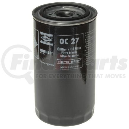 OC27 by MAHLE - Engine Oil Filter