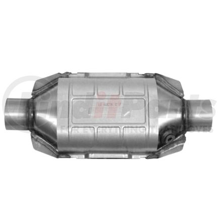 608225 by ANSA - Federal / EPA Catalytic Converter - Universal OBDII - 2.25" ID Neck / 2.25" ID Neck; Oval; 5.9L / 6250; O2 Port: 1 - Pass. side