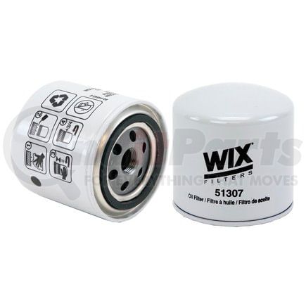 51307 by WIX FILTERS - Spin-On Full Flow Engine Oil Filter, 3.812" Height, 3.663" OD, 3/4-16 Thread Size