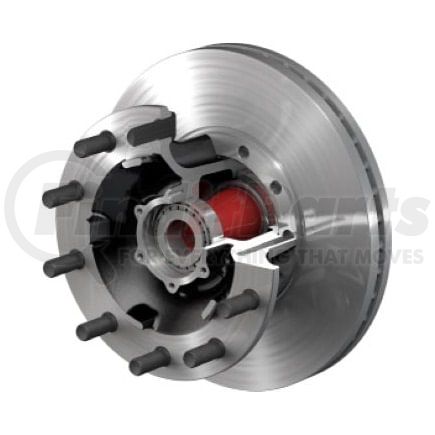 10083215 by CONMET - Disc Brake Rotor and Hub Assembly - Front, Flat Rotor, Iron Hub, 2.04 in. Stud, Steel Wheels