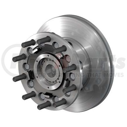 10083222 by CONMET - Disc Brake Rotor and Hub Assembly - Front, U-Section Rotor, Iron Hub, 2.56 in. Stud, Aluminum Wheels