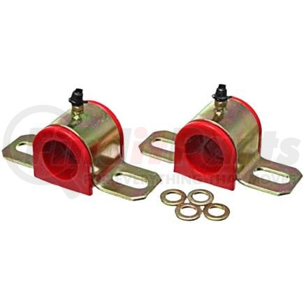 95160R by ENERGY SUSPENSION - Sway Bar Bushing Set; Red; Front Or Rear; Greasable Type; Bar Dia. 15/16 in./24mm; Performance Polyurethane;