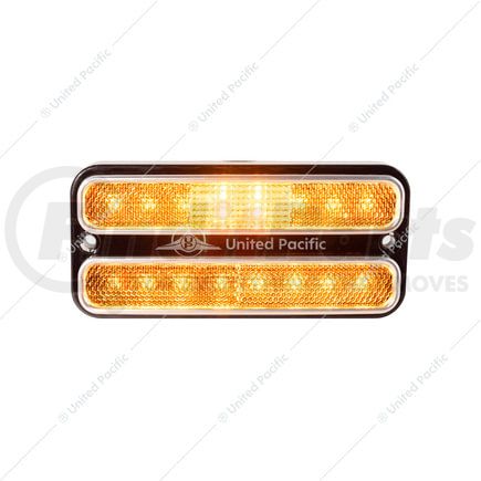 111143 by UNITED PACIFIC - Side Marker Light - (18) Amber LED, Clear Lens, with Stainless Steel Trim