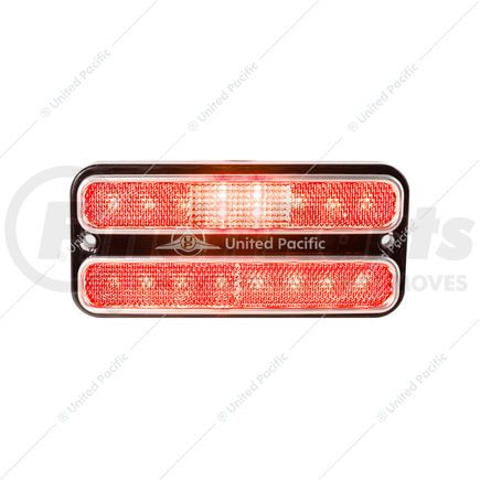 111144 by UNITED PACIFIC - Side Marker Light - (18) Red LED, Clear Lens, with Stainless Steel Trim