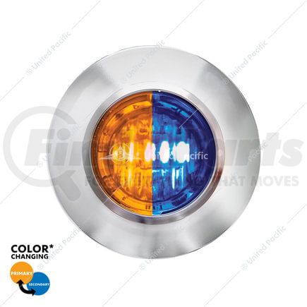 36188 by UNITED PACIFIC - 2-LED 3/4" Mini Dual Function Double Fury Clearance/Marker Light, Amber and Blue