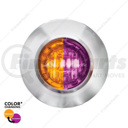 36190 by UNITED PACIFIC - 2-LED 3/4" Mini Dual Function Double Fury Clearance/Marker Light, Amber and Purple