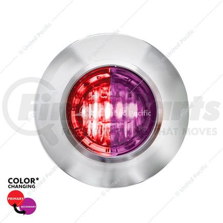 36195 by UNITED PACIFIC - 2-LED 3/4" Mini Dual Function Double Fury Clearance/Marker Light, Red and Purple