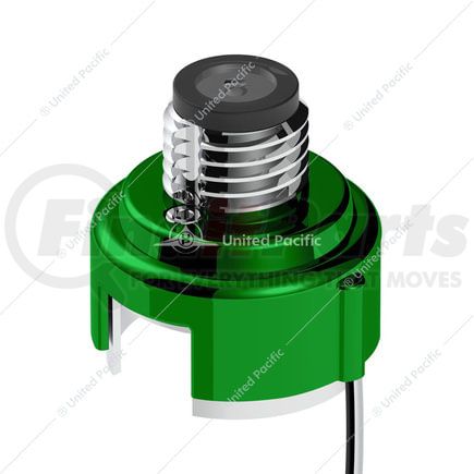 71053 by UNITED PACIFIC - M30 x 3.5 Thread-On Gearshift Adapter with LED Mount, Emerald Green