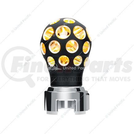 71076 by UNITED PACIFIC - Thread-On Matte Black Phoenix Style Ball Gearshift Knob with Amber LED