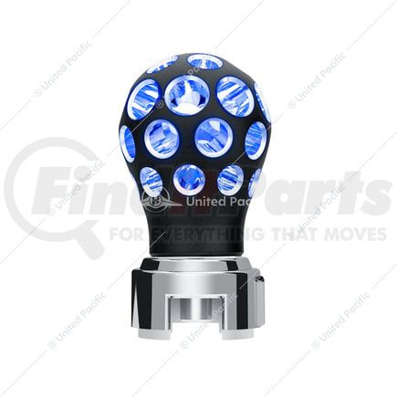 71077 by UNITED PACIFIC - Thread-On Matte Black Phoenix Style Ball Gearshift Knob with Blue LED