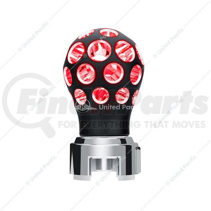 71078 by UNITED PACIFIC - Thread-On Matte Black Phoenix Style Ball Gearshift Knob with Red LED