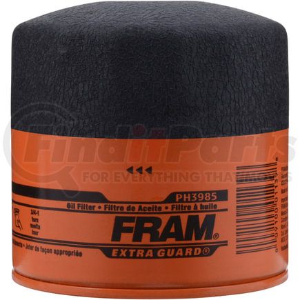 PH3985 by FRAM - Engine Oil Filter - Spin-On, 3.69" Height, 3.66" OD, Threaded, 12 PSI Bypass