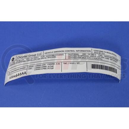 52014646AA by MOPAR - LABEL