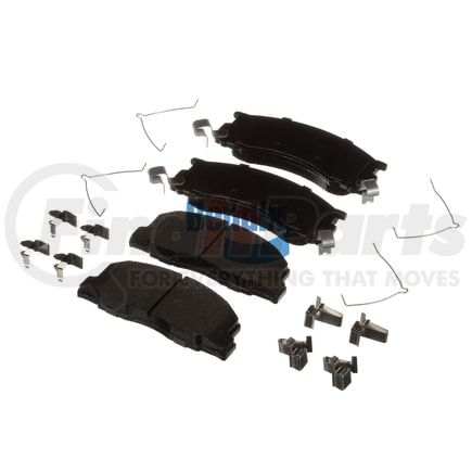 E11105000 by BENDIX - Formula Blue™ Hydraulic Brake Pads - Heavy Duty Extended Wear, With Shims