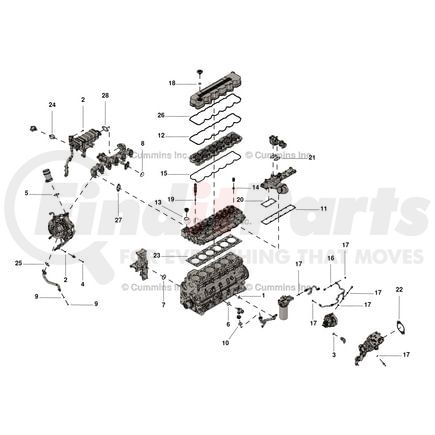 4955523 by CUMMINS - Upper Engine Gasket Set