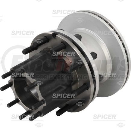 440197 by DANA - Disc Brake Rotor and Hub Assembly - 15 x 1.44 Brake Size, Long Spindle, with ABS