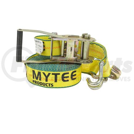 CS01-1006 by WORLD AMERICAN - Ratchet Tie Down Strap - 2" x 27', Yellow, 10,000 lbs. Capacity, with Wire Hook