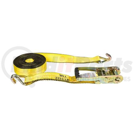 CS01-1007 by WORLD AMERICAN - Ratchet Tie Down Strap - 2" x 30', Yellow, 10,000 lbs. Capacity, with Wire Hook
