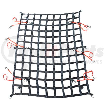 CS02-0003 by WORLD AMERICAN - Cargo Net - Small, 4.75' x 6', with D-Rings and Cam-Buckle Ratchet Straps