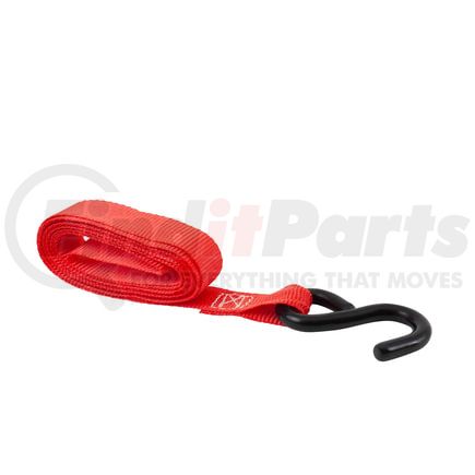 CS01-1013 by WORLD AMERICAN - Ratchet Tie Down Strap - 1" x 10', Red, with S-Hook