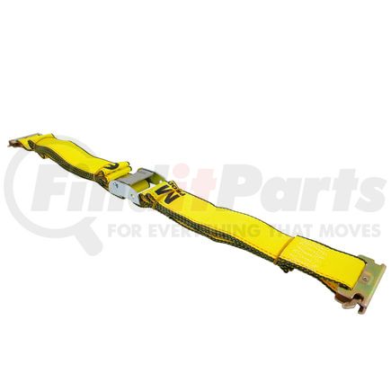 CS07-0007 by WORLD AMERICAN - Cambuckle Tie Down Strap - 2" x 12', Yellow, for E-Track, with Spring E-Fitting