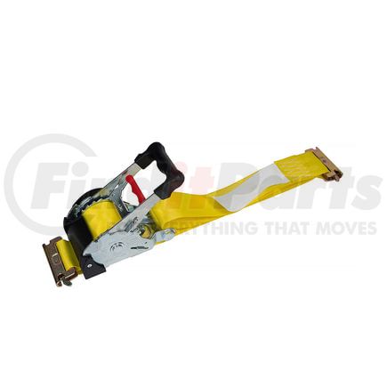 CS07-0008 by WORLD AMERICAN - Ratchet Tie Down Strap - 2" x 12', Yellow, Retractable, with E-Track End Fittings Webbing