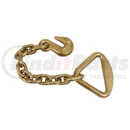 CS10-2003 by WORLD AMERICAN - Grab Hook - 3/8", Gold Chromate, with 18" Chain Anchor and 4" Delta Ring