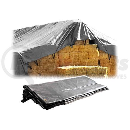 TA05-1002 by WORLD AMERICAN - Hay Tarp - 18' x 54', Silver/Black, 8oz Poly, Heavy Duty, with Brass Grommets