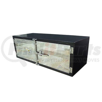TA08-0004 by WORLD AMERICAN - Trailer Tool Box - 24" H x 24" D x 60" W, Aluminum, Black, Double Door Barn Door Style