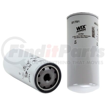 51791 by WIX FILTERS - Engine Oil Filter - Spin-On, Full Flow, 10.365" H x 4.282" OD Top, 1-1/8-16