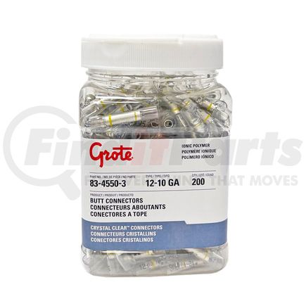 83-4550-3 by GROTE - Heat Shrinkable Butt Connectors - Crystal Clear, 12-10 Gauge