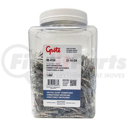 88-4150 by GROTE - Heat Shrinkable Butt Connectors - Crystal Clear, 22-18 Gauge