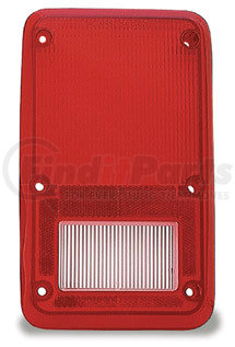 85222-5 by GROTE - Brake / Tail Light Combination Lens - Rectangular, Red and Clear, Right