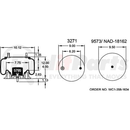 352-8971 by DAYTON PARTS - AIR SPRING W013588971