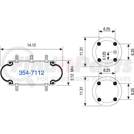 354-7112 by DAYTON PARTS - AIR SPRING W013587112
