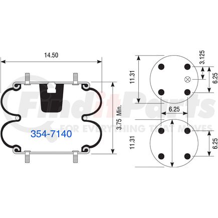 354-7140 by DAYTON PARTS - AIR SPRING W013587140
