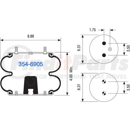 354-6905 by DAYTON PARTS - AIR SPRING W013586905