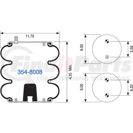 354-8008 by DAYTON PARTS - AIR SPRING W013588008