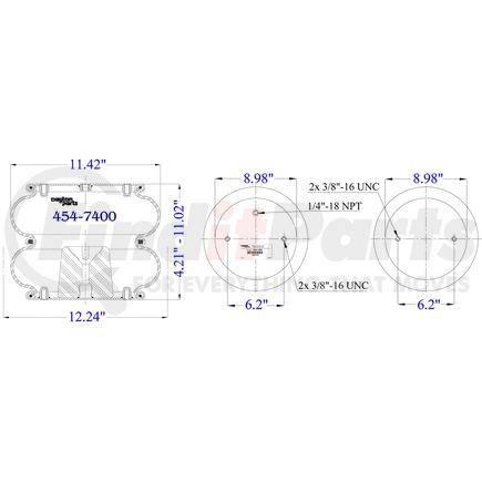 454-7400 by DAYTON PARTS - AIR SPRING;DBLC/S