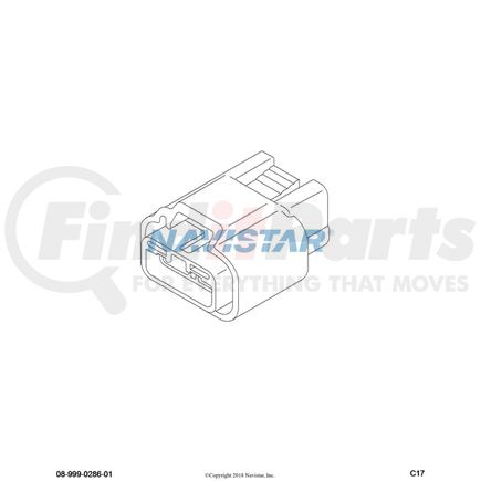 3524332C1 by INTERNATIONAL - Body Wiring Harness Connector - 2 Way Female, Navistar Compatible