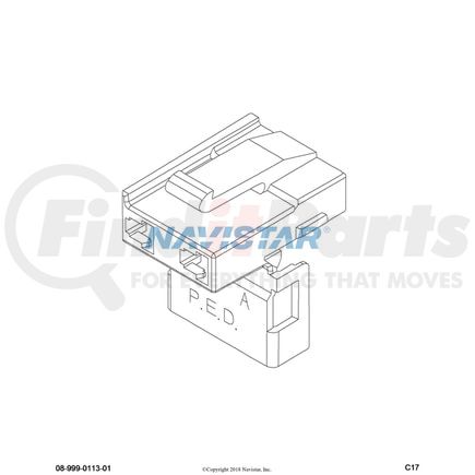 1661196C1 by INTERNATIONAL - Body Wiring Harness Connector - 2 Way Female, Navistar Compatible