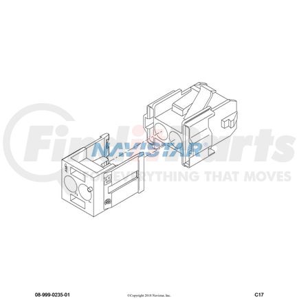 1669030C1 by INTERNATIONAL - Body Wiring Harness Connector - 2 Way, Navistar Compatible