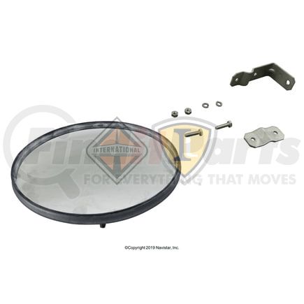 1613410C93 by INTERNATIONAL - Door Mirror - Rear View, Convex 8.56 Diameter. 8.56" Diameter, Navistar Compatible