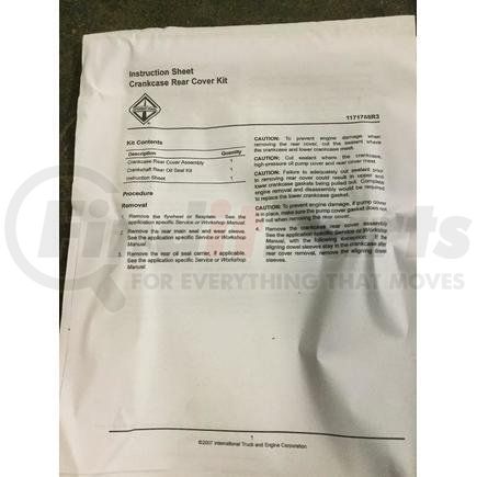 1843053C93 by INTERNATIONAL - COVER;KIT CRANK
